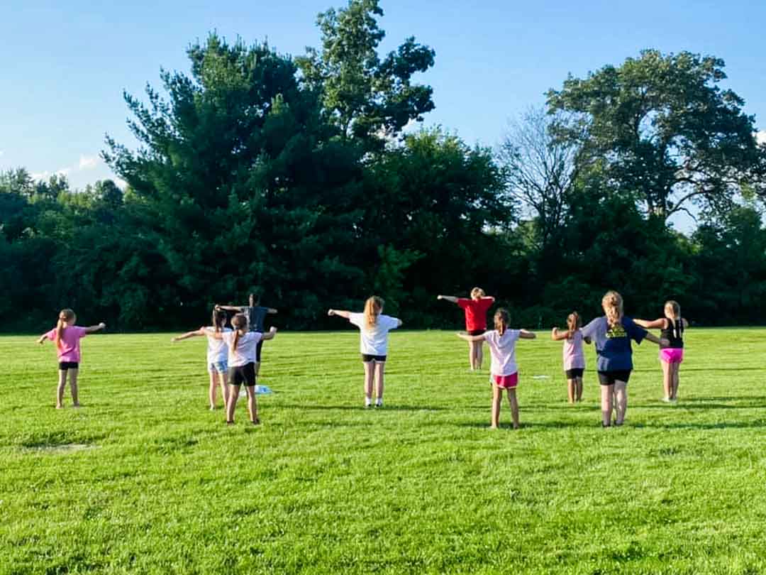 Cheerleaders Practicing